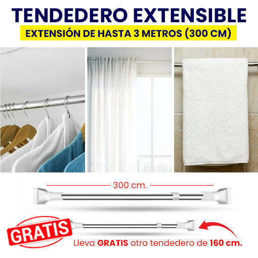 TENDEDERO EXTENSIBLE MULTIUSOS 😱🤩 ¡Hasta 300 cm de largo!