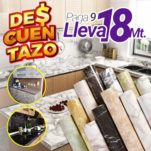 PAGA 4.5 Y LLEVA 9 METROS DE PAPEL STICKER DE MARMÓL 😱 ¡Para mesones, paredes, cajones y más!