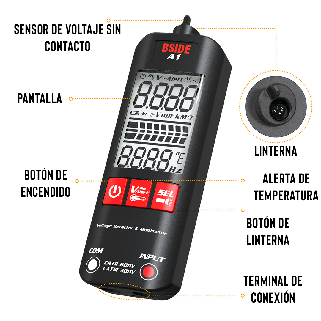 📟Multímetro Digital Bside ¡Descubre si algún vecino está pegado de tu energía! 😱