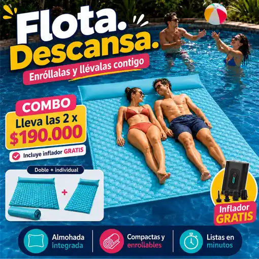 2 colchonetas + inflador automático GRATIS 🏖️😎☀️
