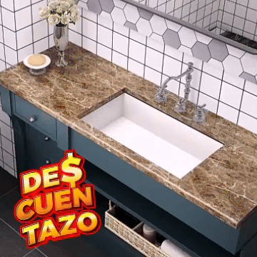 PAGA 4.5 Y LLEVA 9 METROS DE PAPEL STICKER DE MARMÓL 😱 ¡Para mesones, paredes, cajones y más!