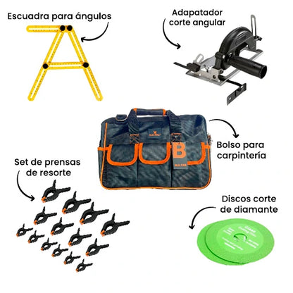 COMBO CARPINTERÍA ⚒️👷 ¡4 HERRAMIENTAS DIFERENTES + BOLSO GRATIS! 🎁