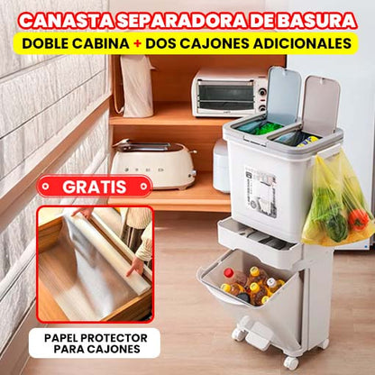 CANASTA ORGANIZADORA DE BASURA + ALFOMBRILLA ANTIRAYONES GRATIS