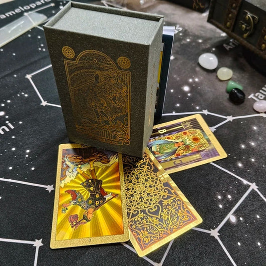 MAZO DE CARTAS TAROT LÁMINA DE ORO 🃏🧙 ¡78 cartas!